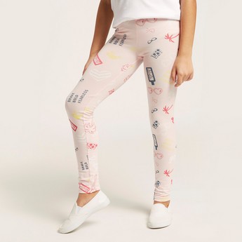 Barbie Print Leggings with Elasticised Waistband - Pack of 2