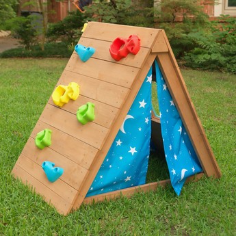 Kidkraft A-Frame Hideaway and Climber Playhouse Set