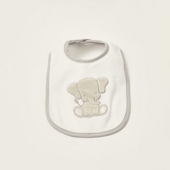 Juniors Elephant Embroidered Bib with Snap Closure - Set of 3