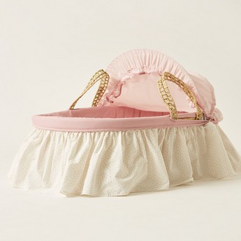 Cambrass Moses Basket with Frills and Canopy