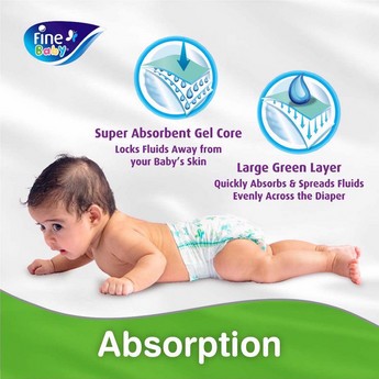 Fine Baby DoubleLock Technology Size 5, 70-Piece Diaper Pack - 11-18 kgs