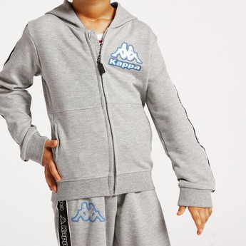 Kappa Printed Hooded Sweatshirt and Jog Pants Set