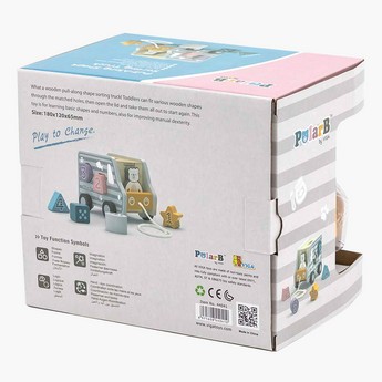 PolarB Pull-Along Shape Sorting Truck Toy