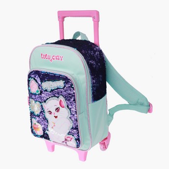 Rainbow Max Sequin Detail Trolley Backpack with Adjustable Straps - 16 inches