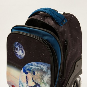 Juniors Space Print Trolley Backpack with Lunch Bag and Pencil Pouch - 20 inches