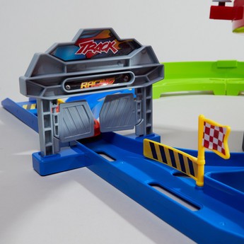 Juniors Super Racer Track Playset with 2 Pull Back Cars