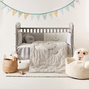 Giggles Bear Embroidered Cot Bumper Set