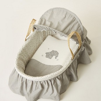 Cambrass Moses Basket with Frills and Canopy