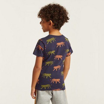 Juniors Graphic Print T-shirt with Short Sleeves - Set of 2