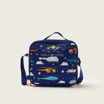 Maricart Helicopter Print Trolley Backpack with Lunch Bag and Pencil Pouch