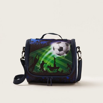 Juniors Football Print Trolley Backpack with Lunch Bag and Pencil Pouch - 20 inches