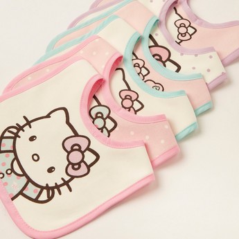 Disney Hello Kitty Print Bib with Snap Button Closure - Set of 6