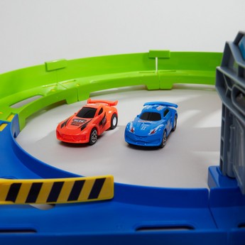 Juniors Super Racer Track Playset with 2 Pull Back Cars