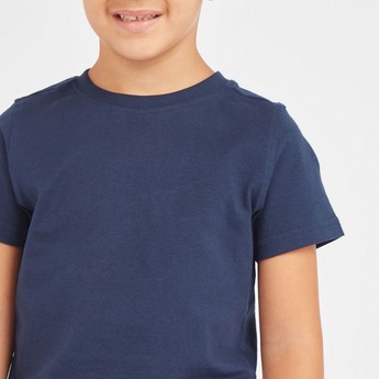 Juniors Solid T-shirt with Round Neck and Short Sleeves - Set of 2