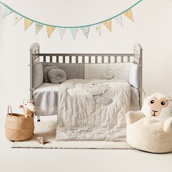 Giggles Bear Embroidered 3-Piece Bedding Set - 130x70 cms