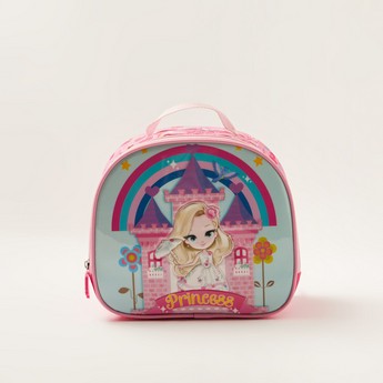 Juniors Princess Print Trolley Backpack with Lunch Bag and Pencil Case