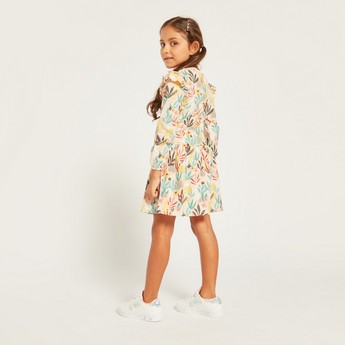 Juniors Printed Dress with Frill Detail and Long Sleeves - Set of 3