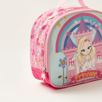 Juniors Princess Print Trolley Backpack with Lunch Bag and Pencil Case