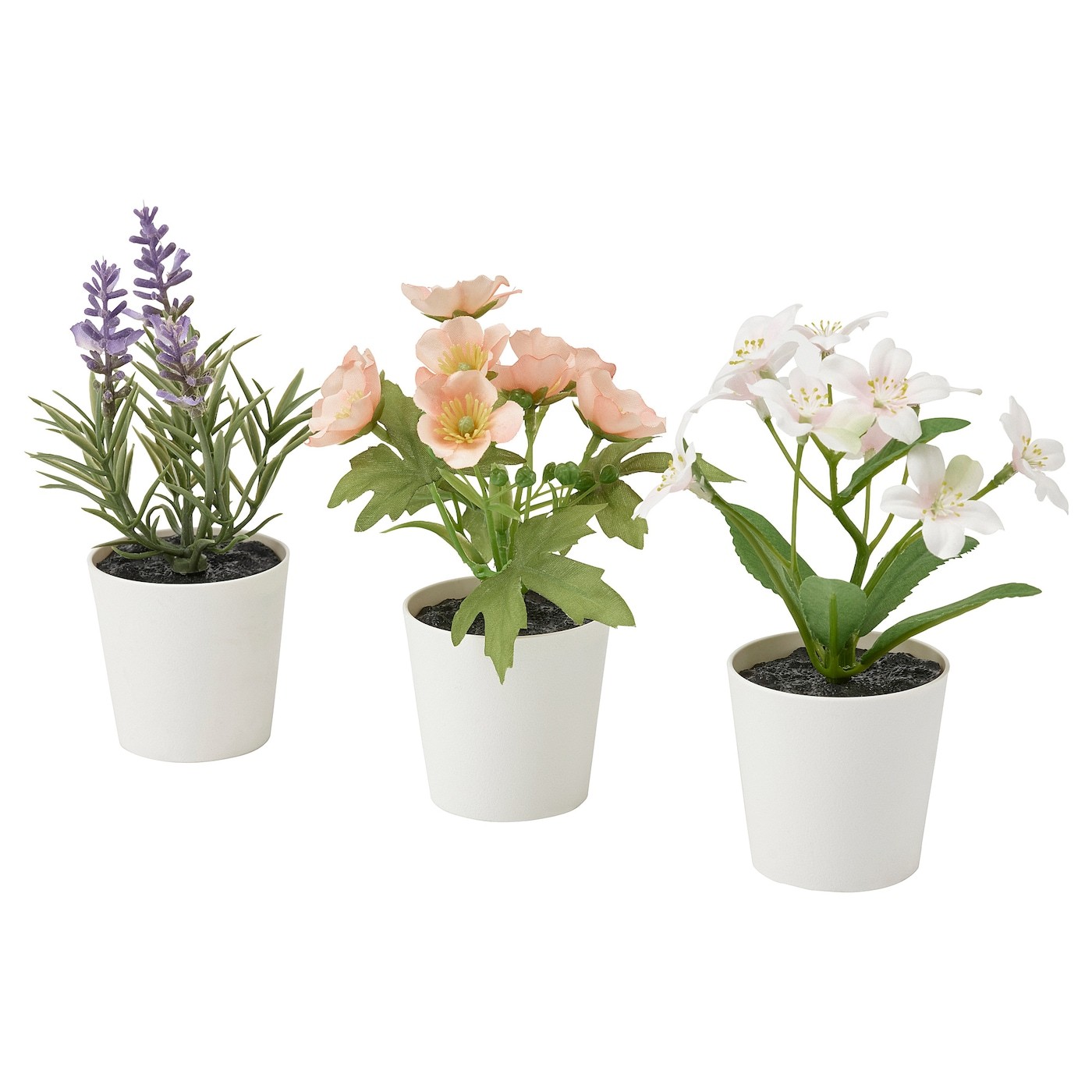 FEJKA Artifi potted plant w pot, set of 3