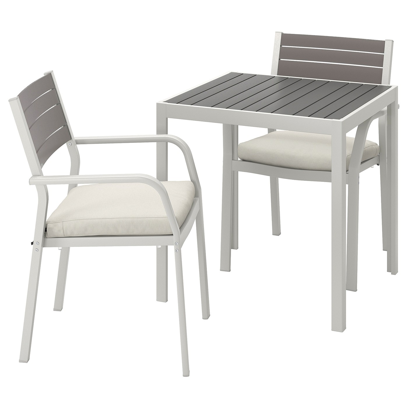 SJÄLLAND Table+2 chairs w armrests, outdoor