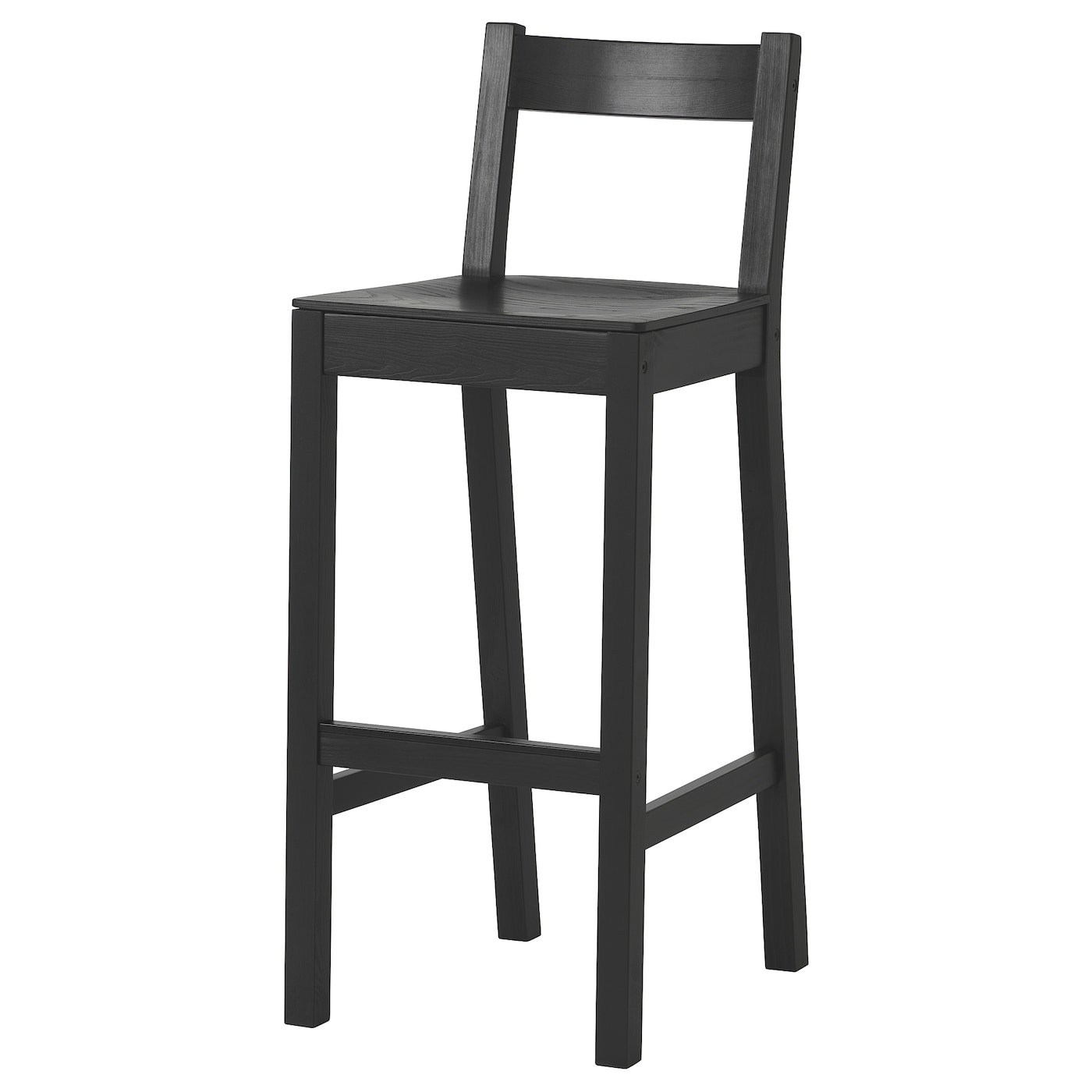 NORDVIKEN Bar stool with backrest