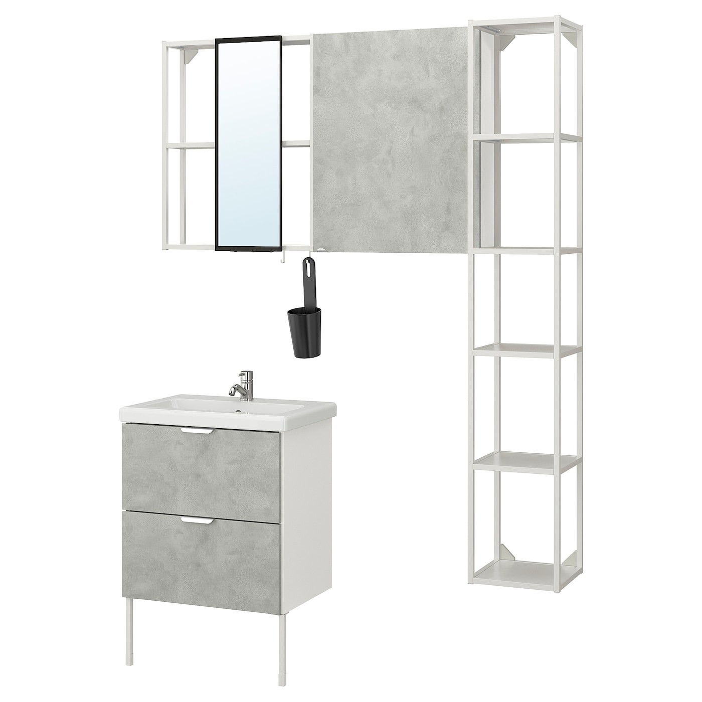 ENHET / TVÄLLEN Bathroom furniture, set of 16