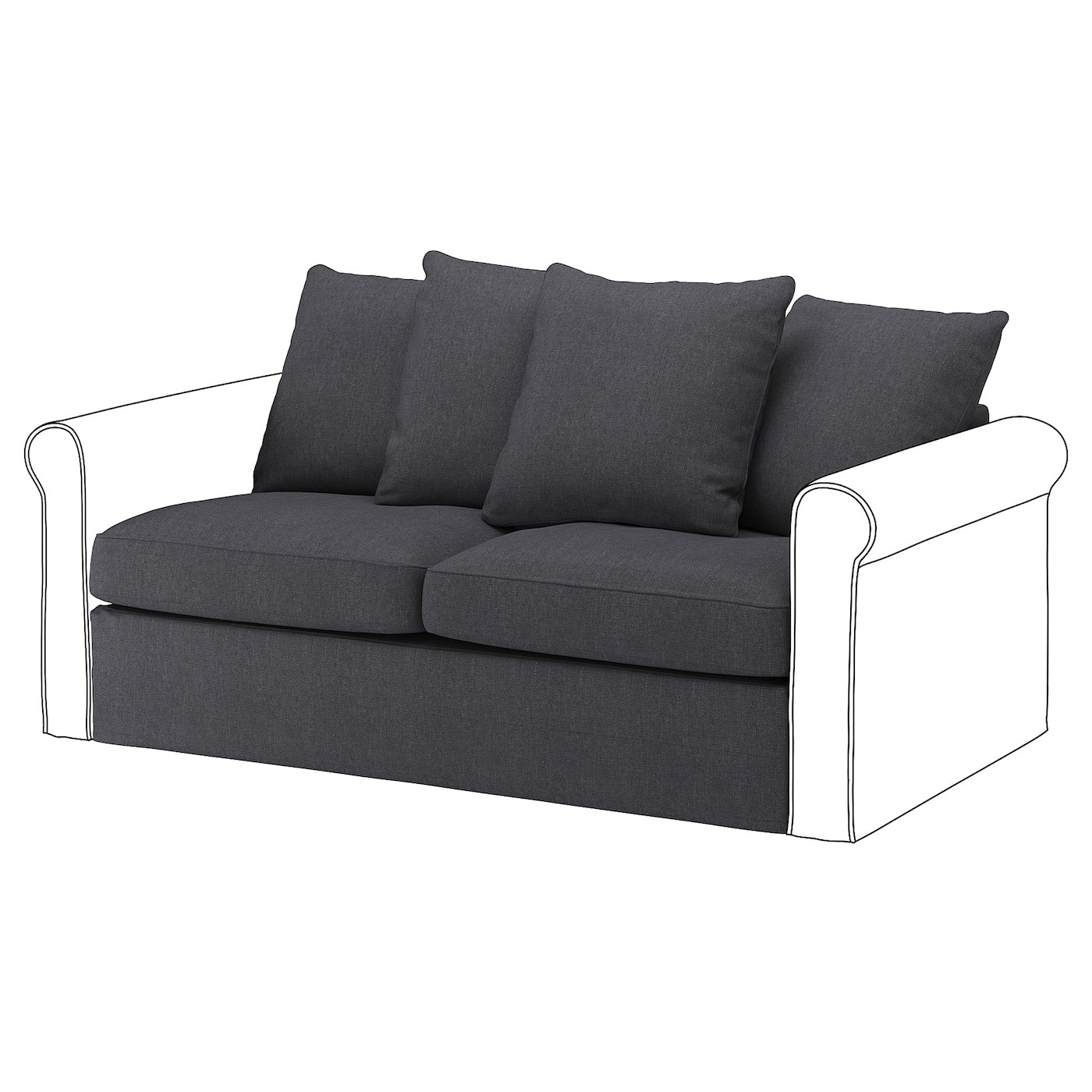 GRÖNLID 2-seat sofa-bed section