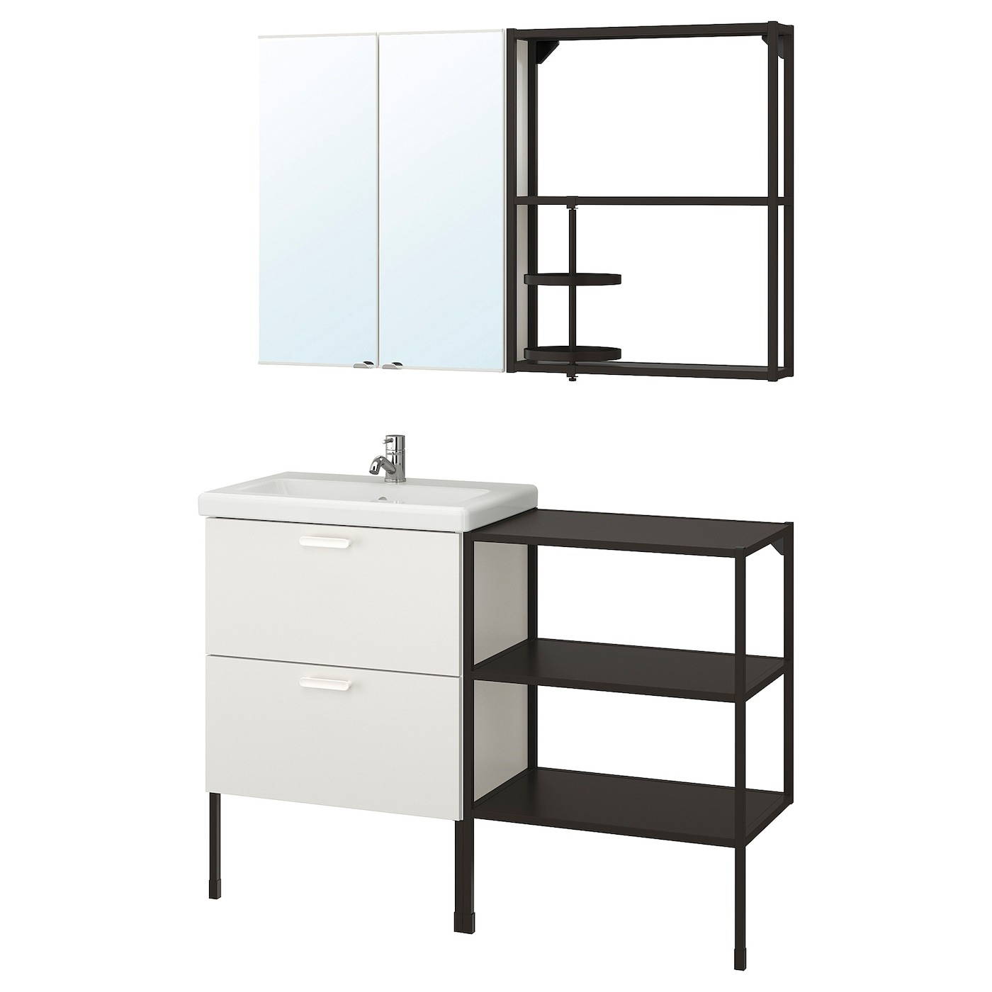 ENHET / TVÄLLEN Bathroom furniture, set of 15