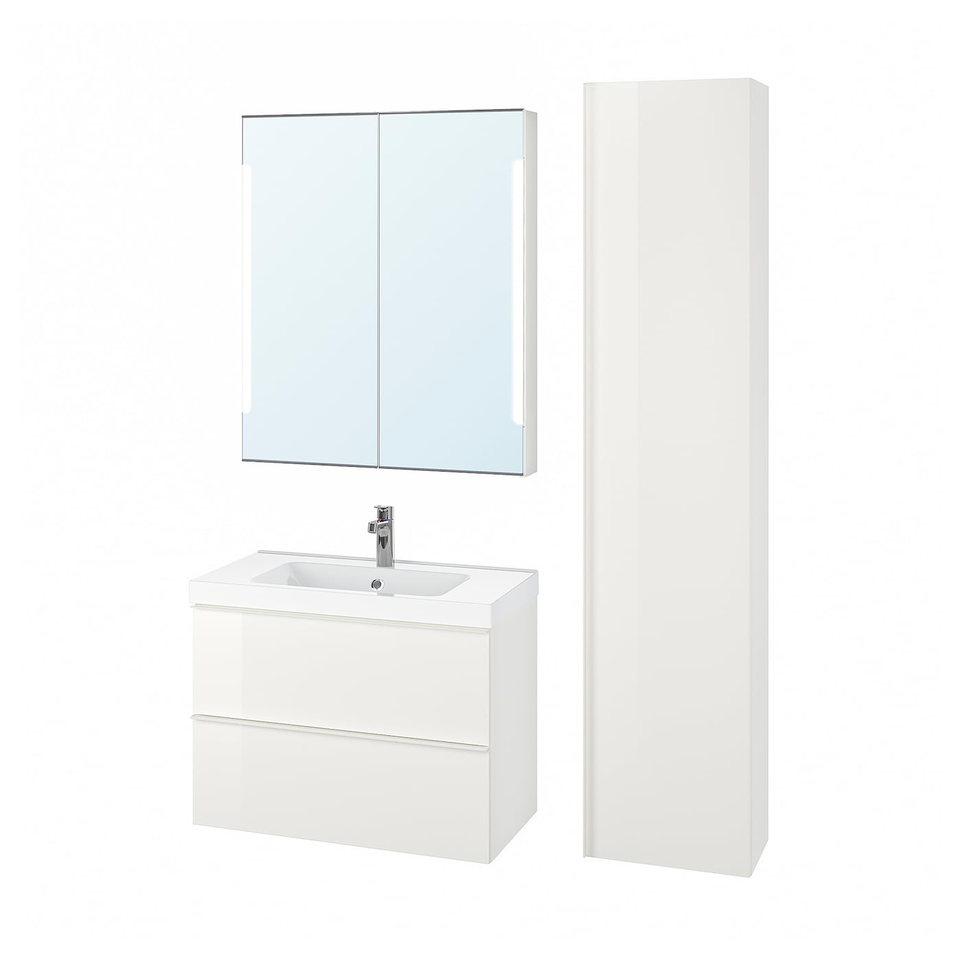 GODMORGON / ODENSVIK Bathroom furniture, set of 5