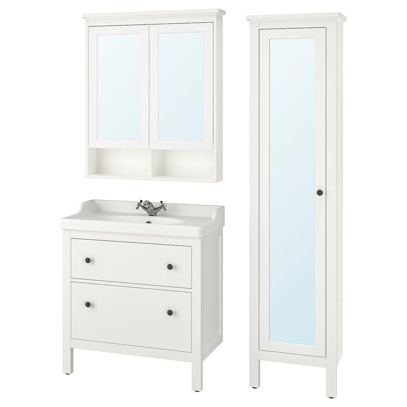 HEMNES / RÄTTVIKEN Bathroom furniture, set of 5