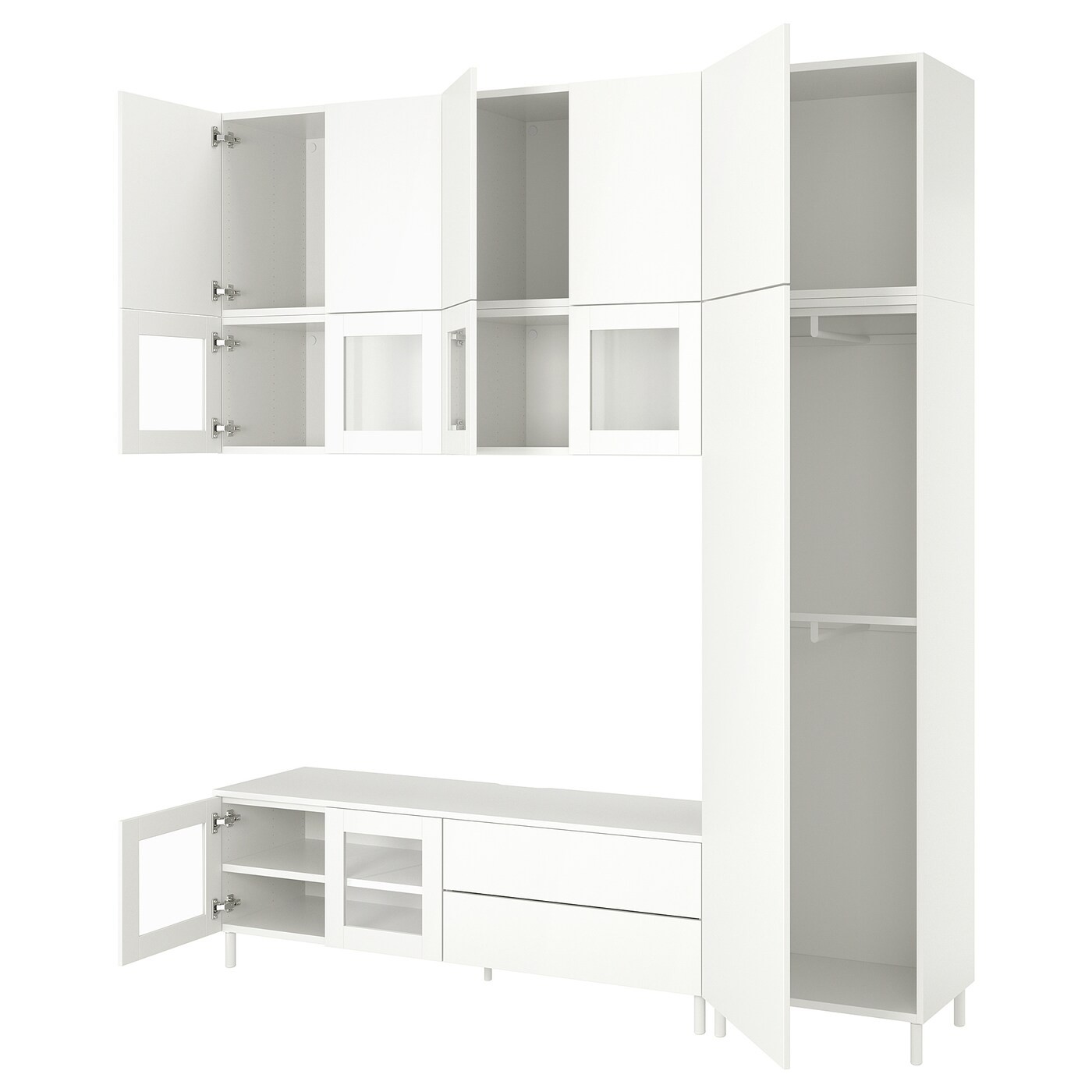 PLATSA TV/storage comb w 12 doors+2 drwrs