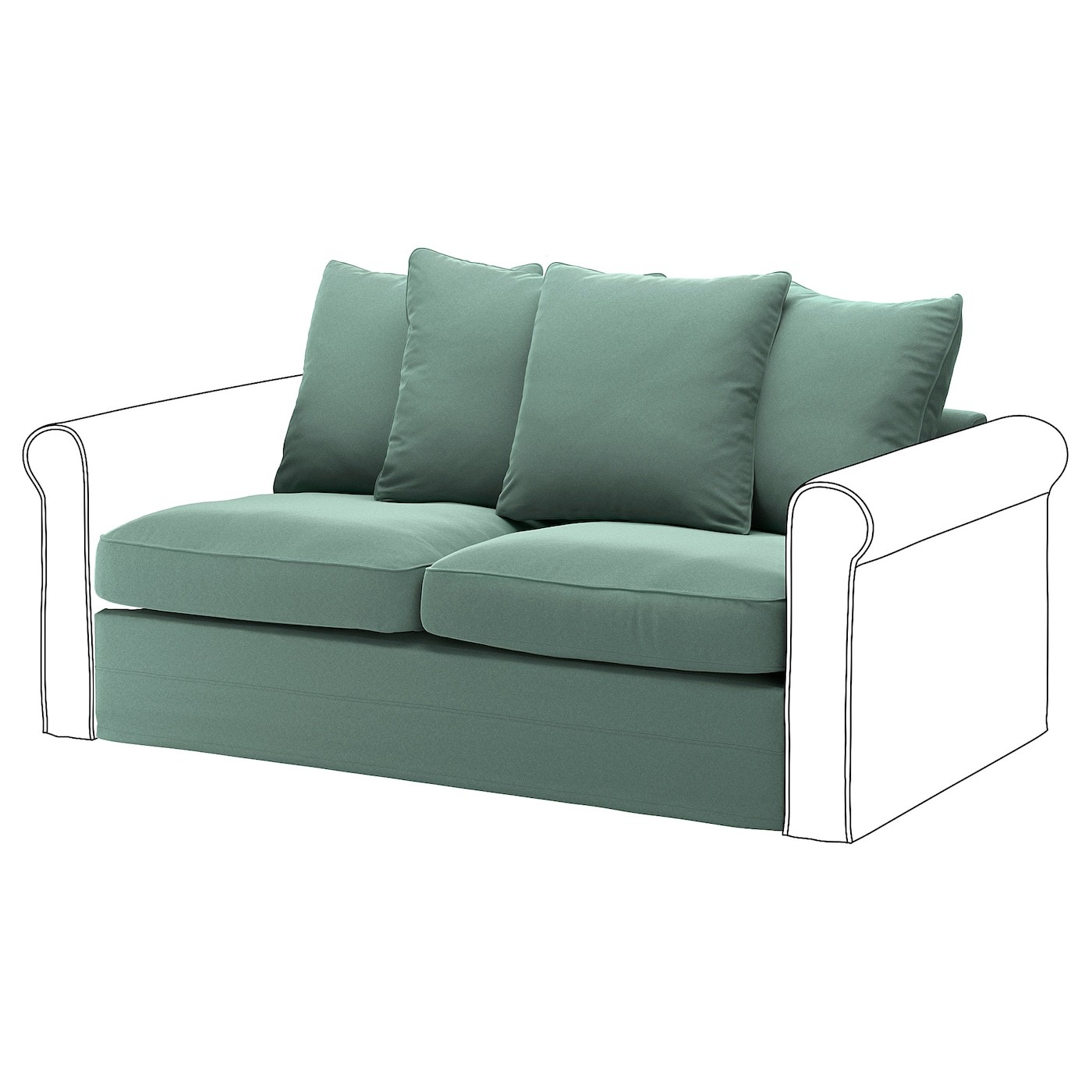 GRÖNLID 2-seat sofa-bed section