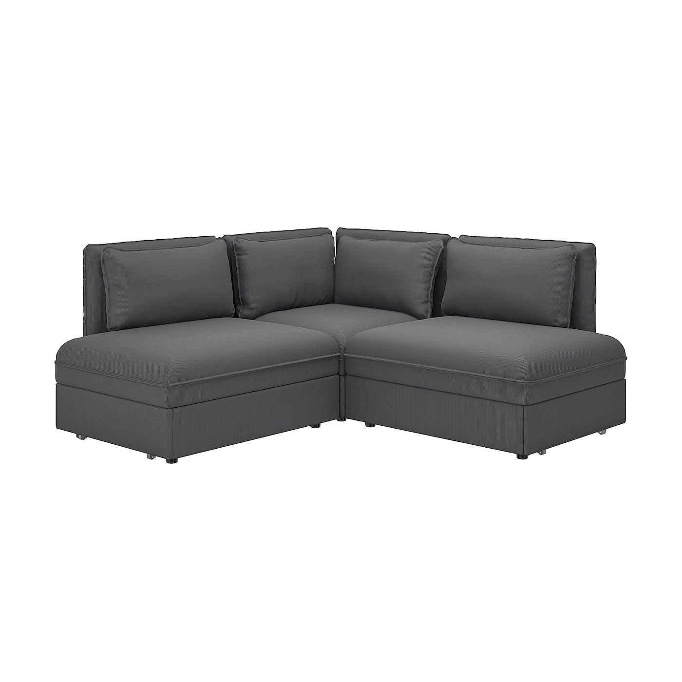 VALLENTUNA Modular crnr sofa 3-seat+2 sofa-bed