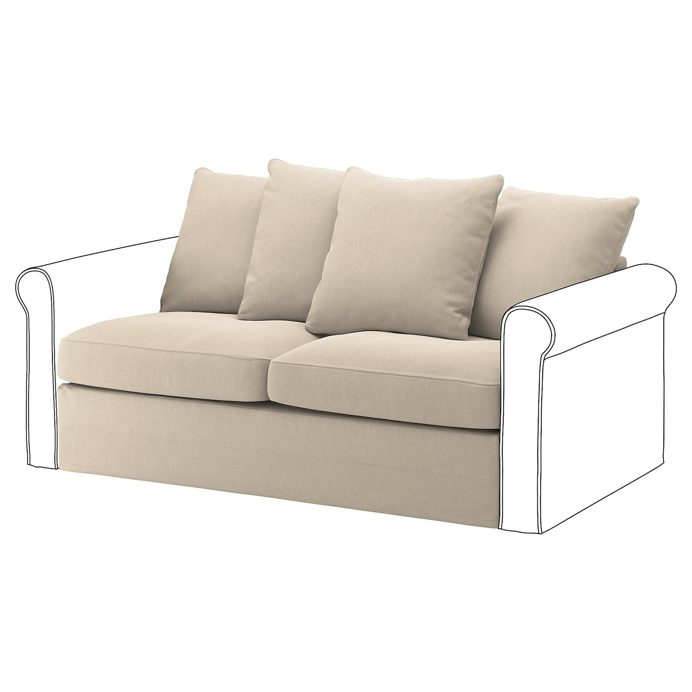 GRÖNLID 2-seat sofa-bed section