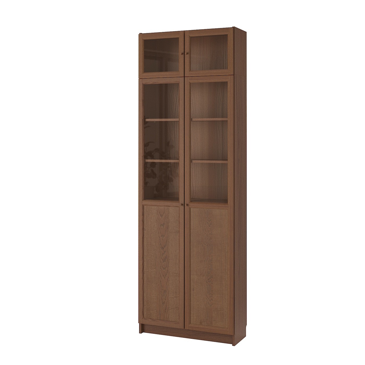 BILLY Bookcase w hght ext ut/pnl/glss drs