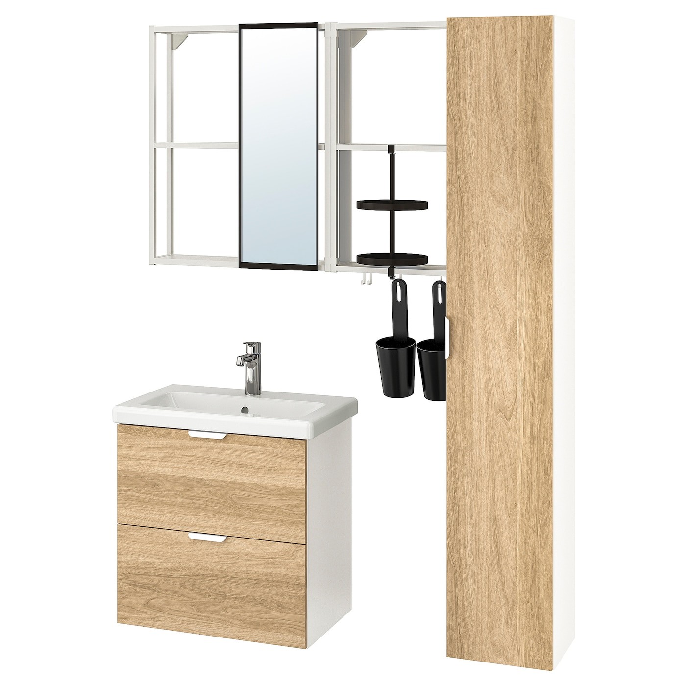 ENHET / TVÄLLEN Bathroom furniture, set of 18