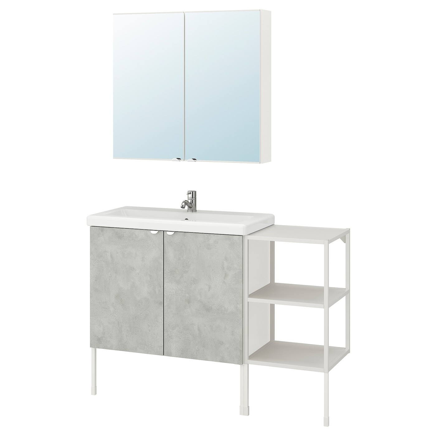 ENHET / TVÄLLEN Bathroom furniture, set of 14