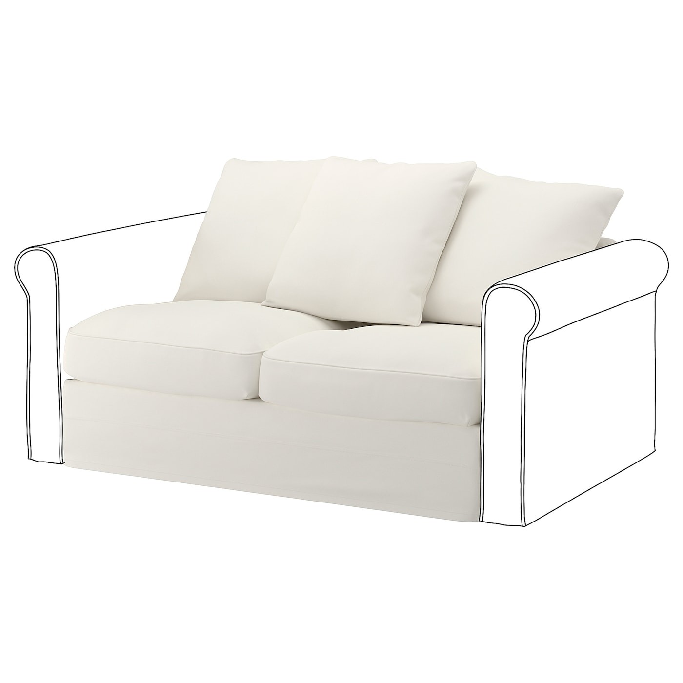 GRÖNLID Cover for 2-seat sofa-bed section