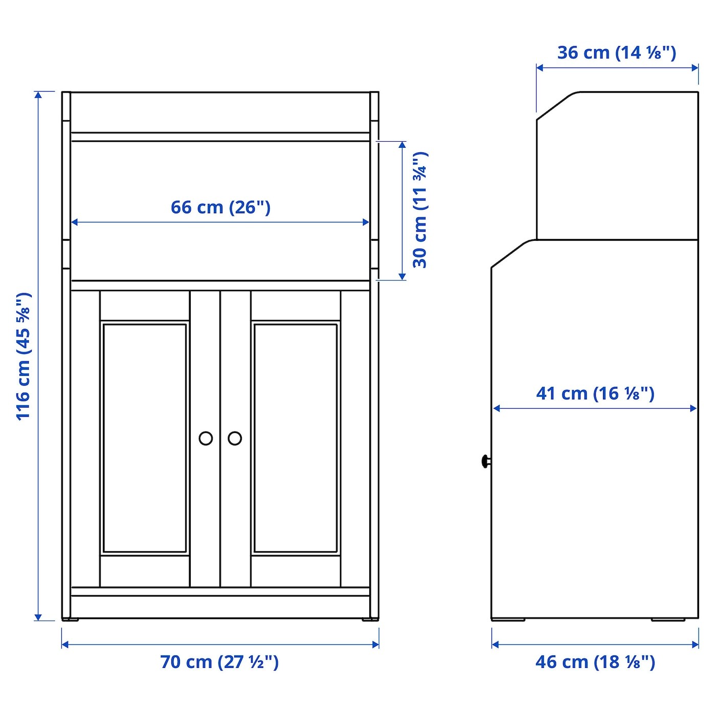 HAUGA Cabinet with 2 doors