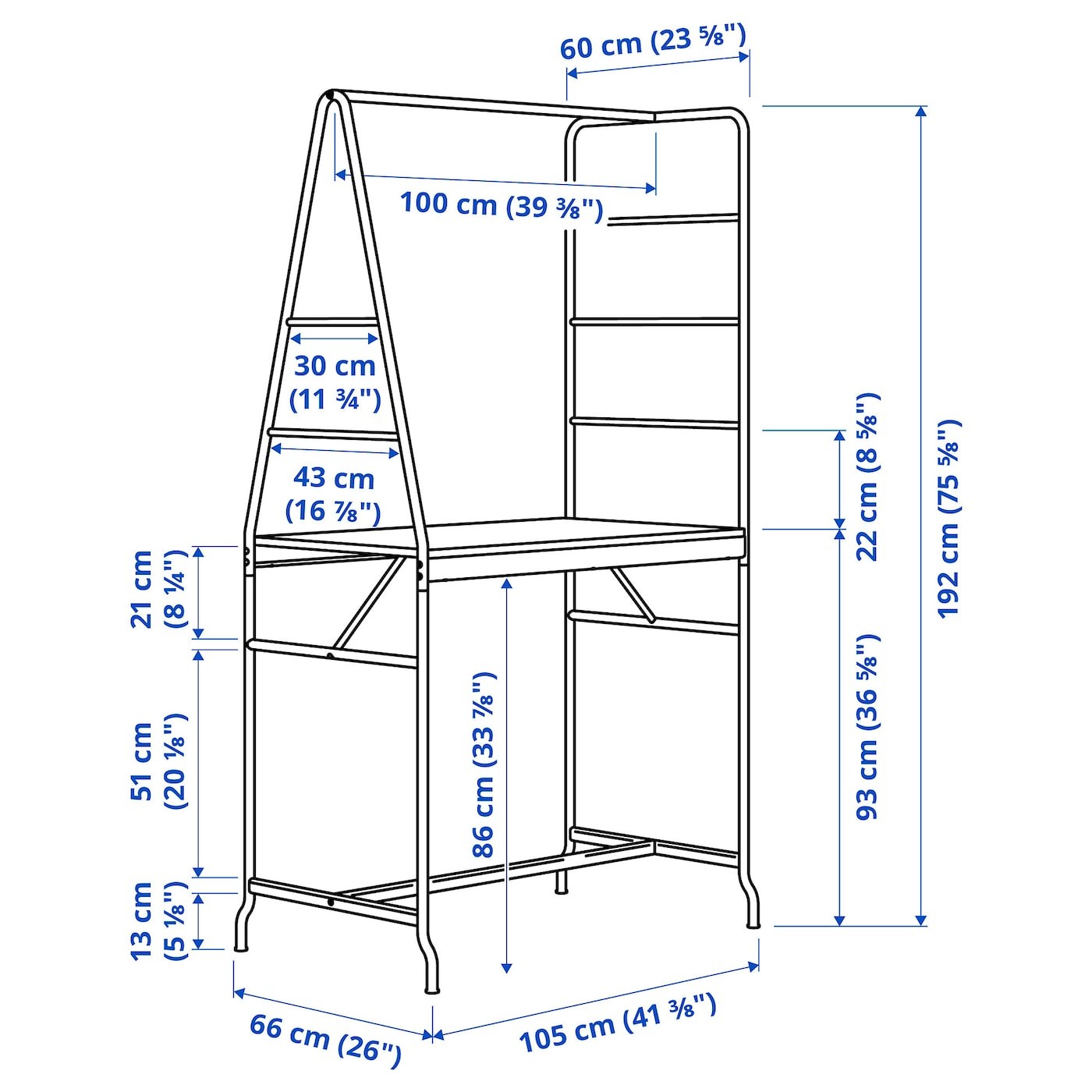 HÅVERUD Table with storage ladder