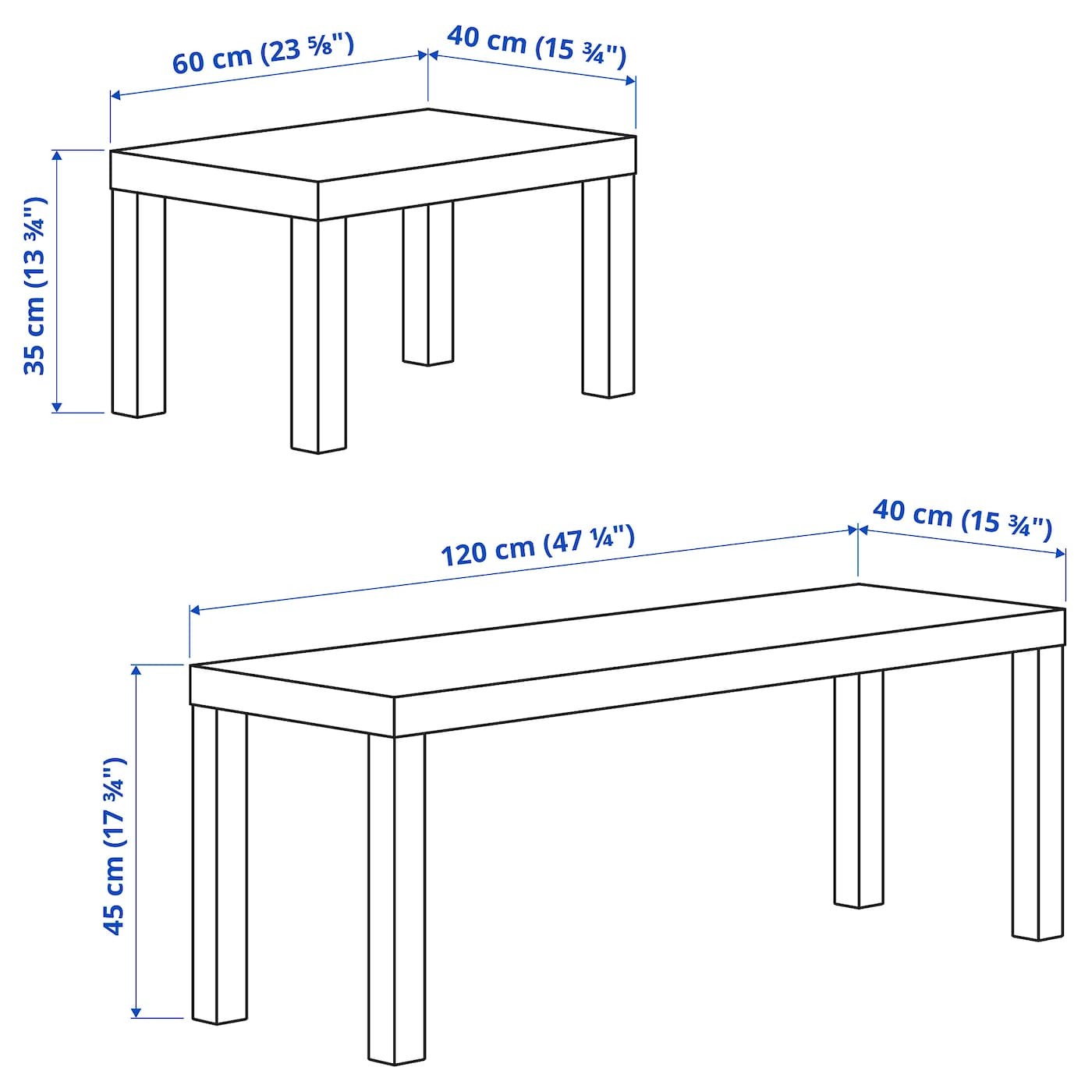 LACK Nest of tables, set of 2