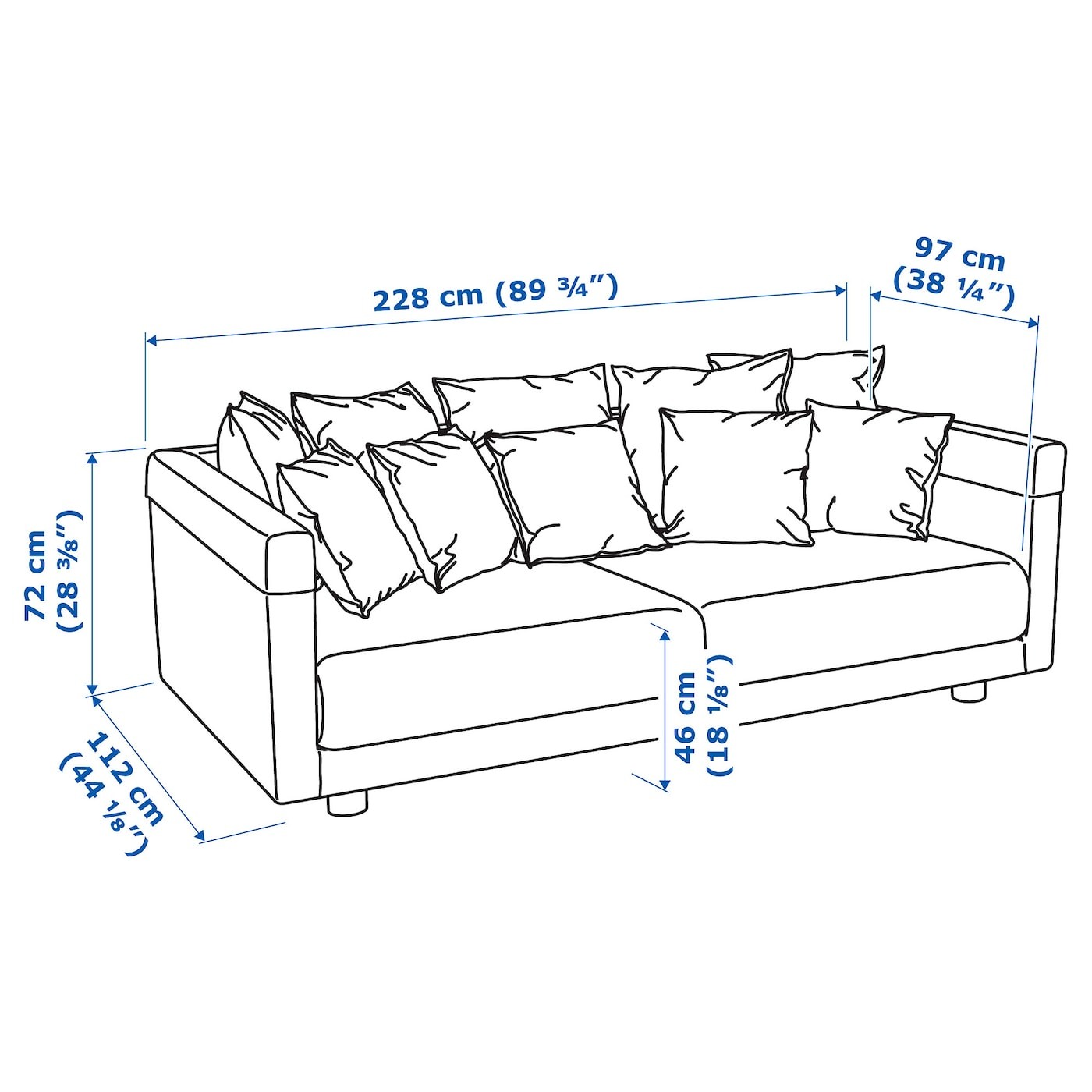 STOCKHOLM 2017 Three-seat sofa