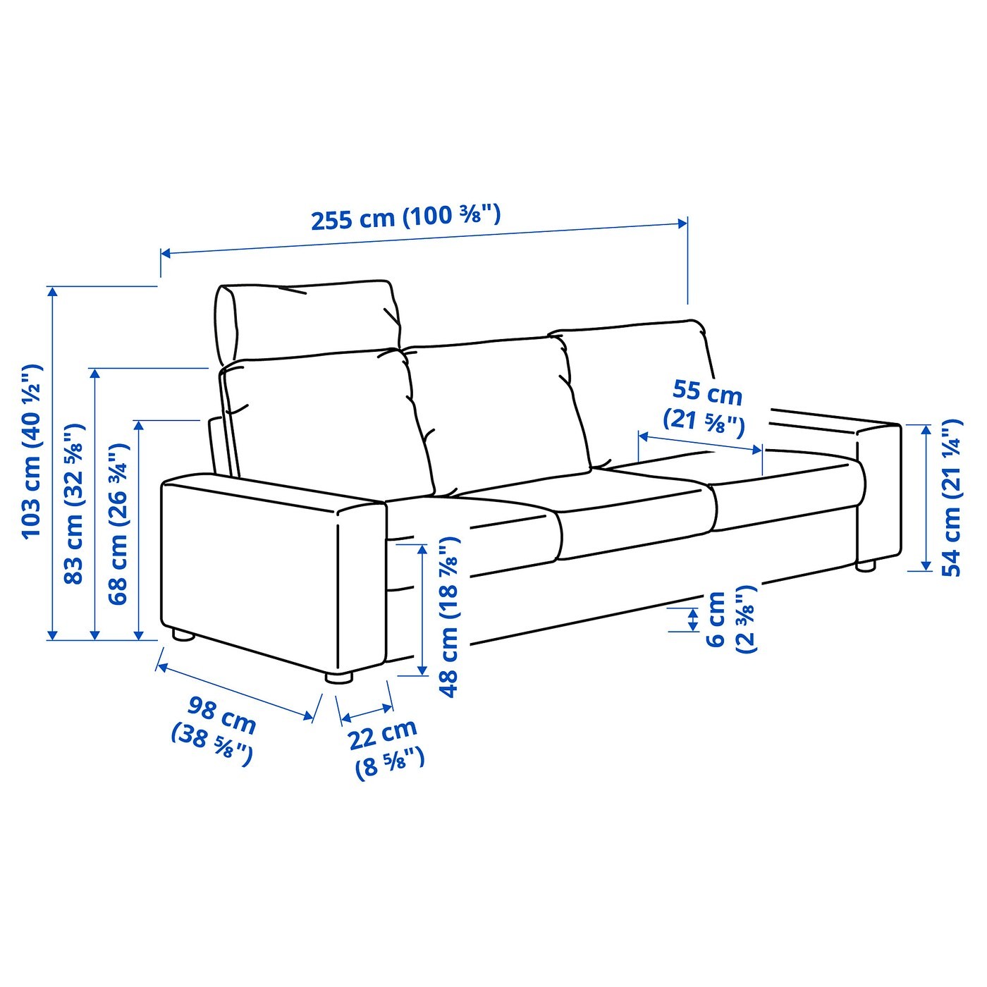 VIMLE 3-seat sofa