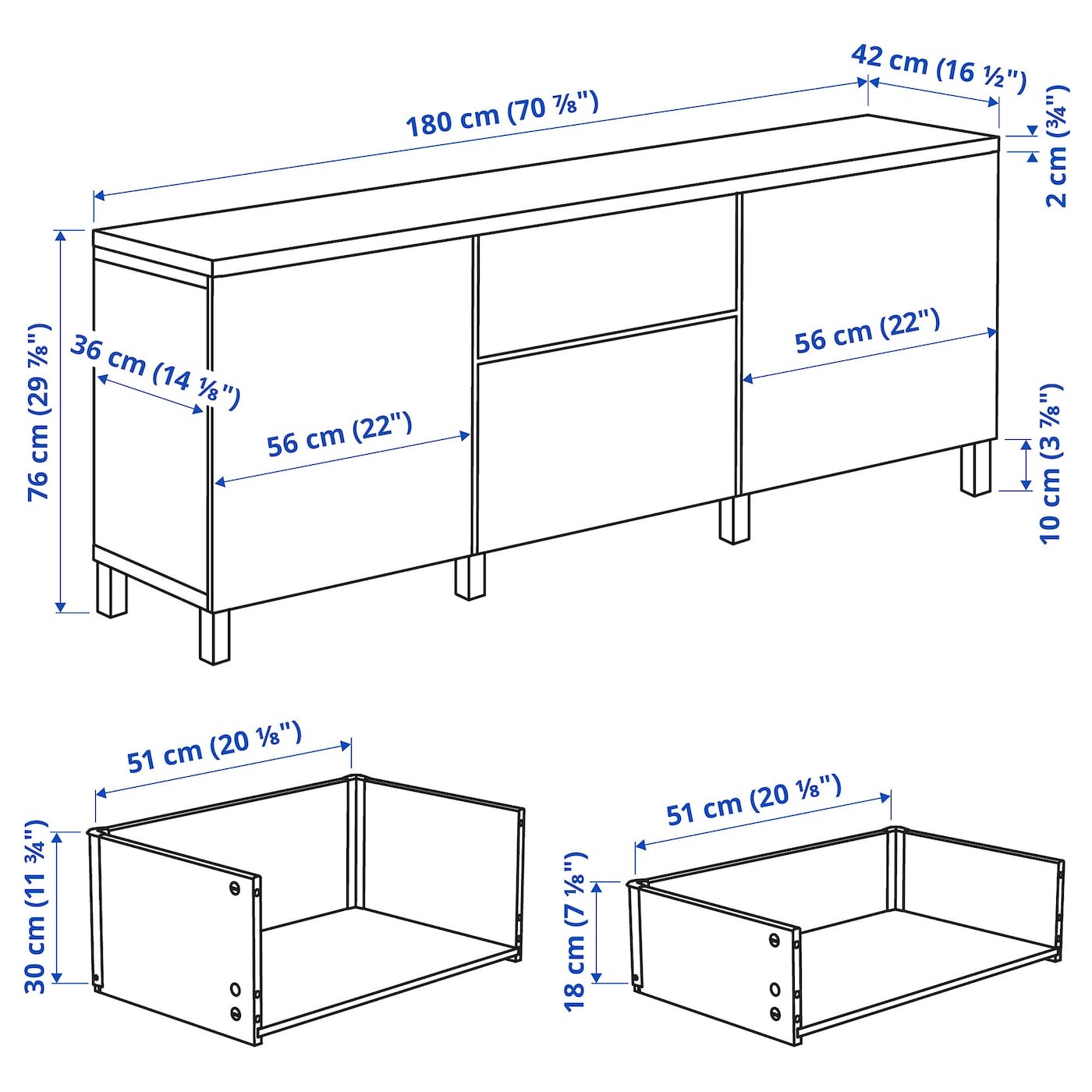 BESTÅ Storage combination with drawers