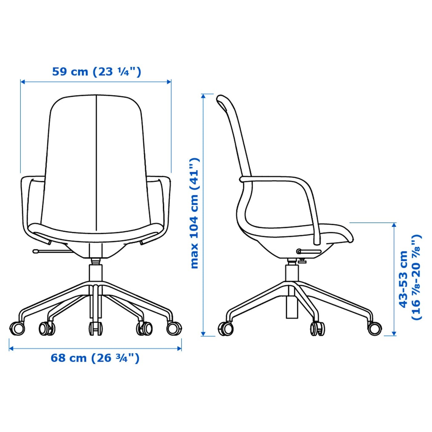 LÅNGFJÄLL Office chair with armrests