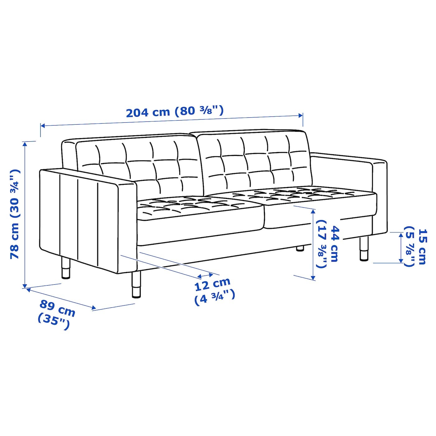 LANDSKRONA 3-seat sofa