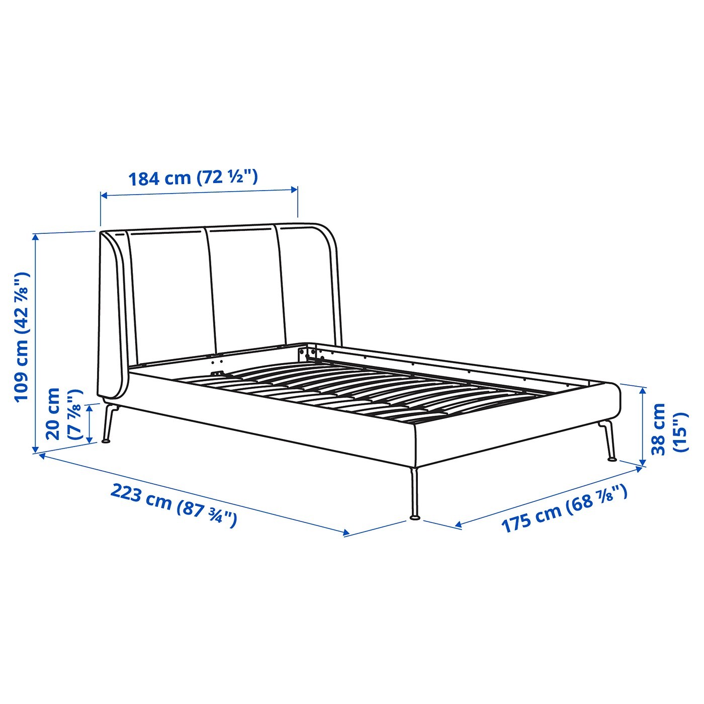 TUFJORD Upholstered bed frame