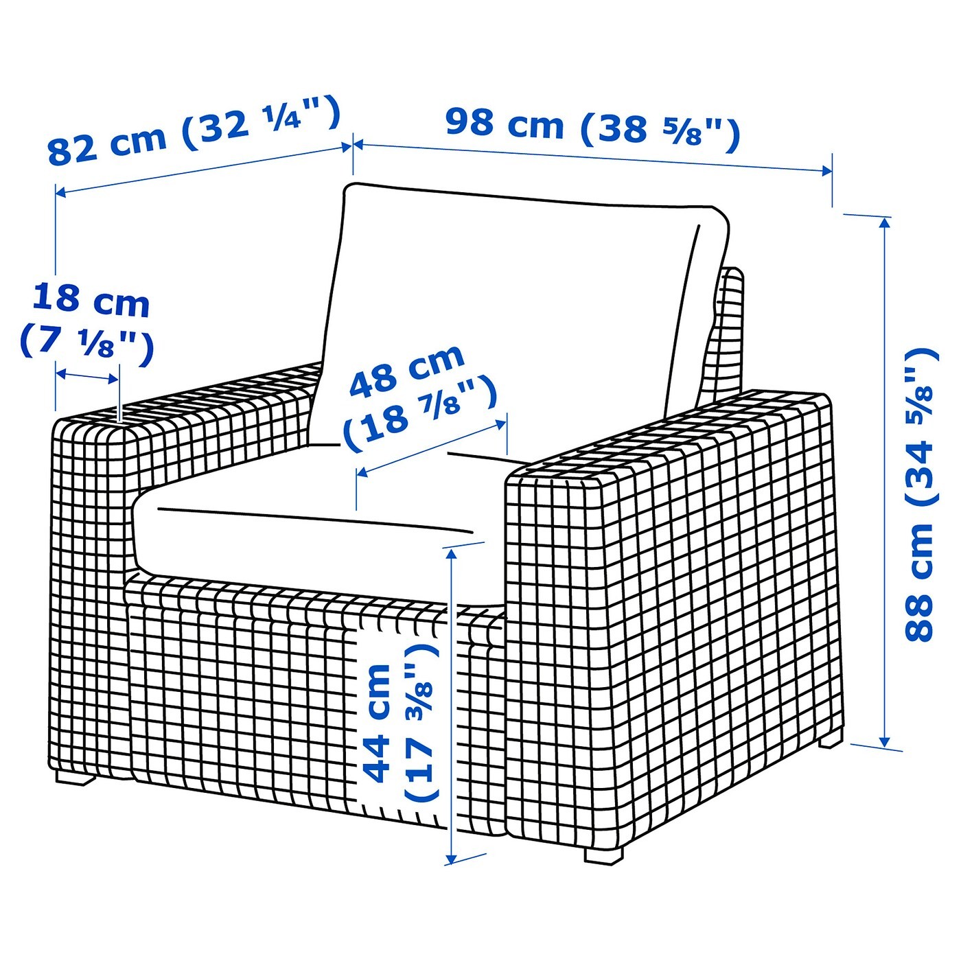 SOLLERÖN Armchair, outdoor