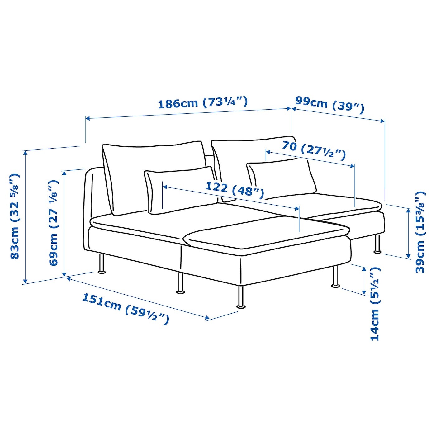 SÖDERHAMN 2-seat sofa