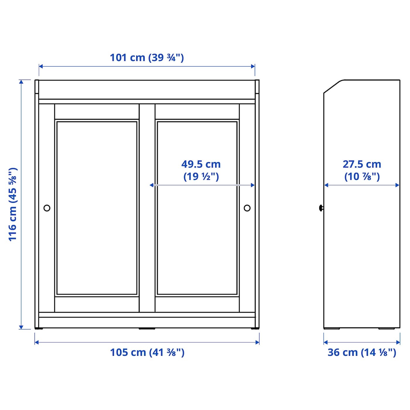 HAUGA Glass-door cabinet